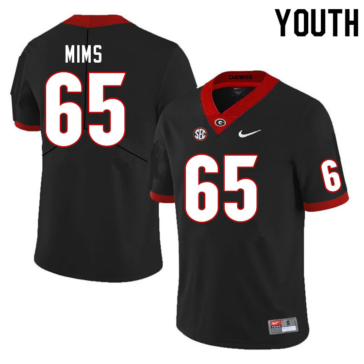 Youth #65 Amarius Mims Georgia Bulldogs College Football Jerseys Sale-Black
